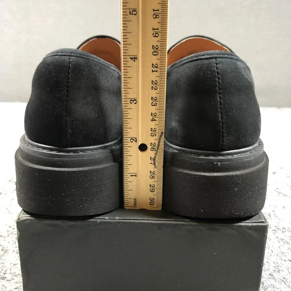 Sofft Loafers Womens 10 Black Leather Slip On Lug Sole Buckle Comfort Shoes
